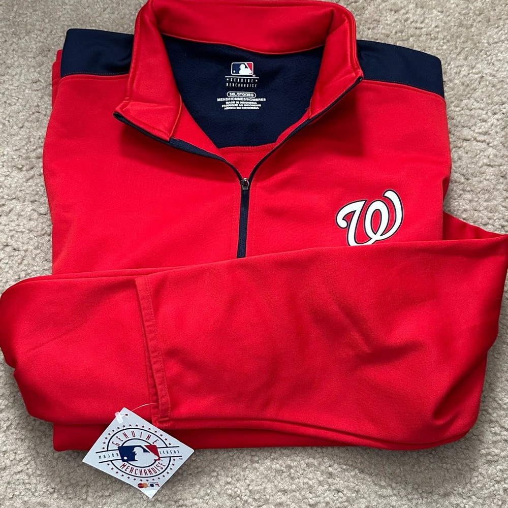 Washington Nationals Red Quarter-Zip Pullover